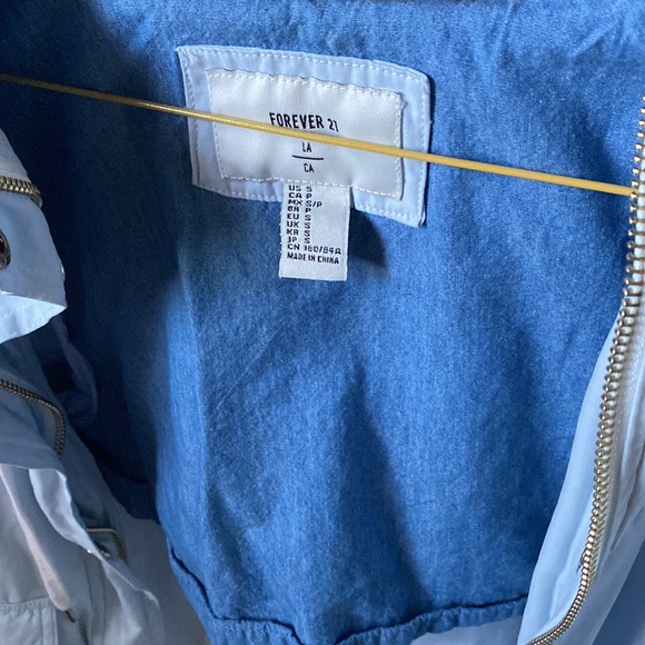 FOREVER 21 BLUE ZIP UP JACKET - Picture 2 of 3